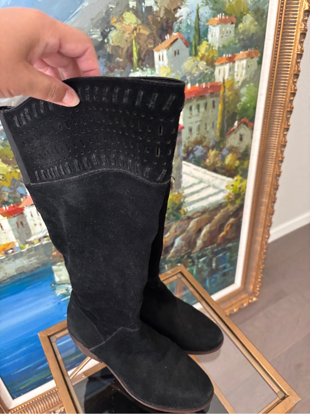 Lucky Brand Black Suede Over-the-Knee Boots